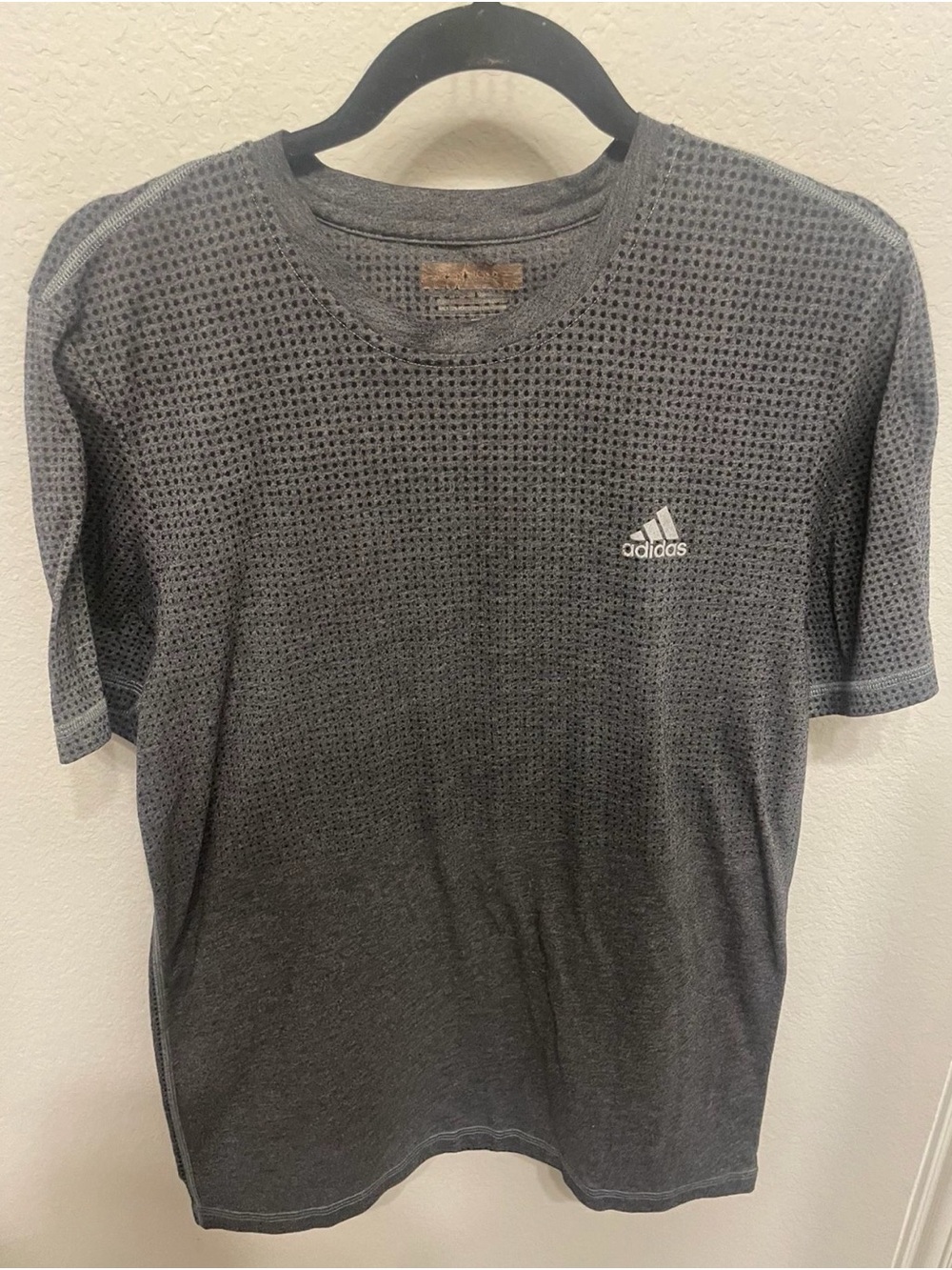 adidas Men’s Gray Mesh Performance Tee - Short Sleeve Athletic Shirt